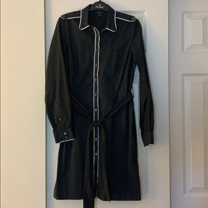 🖤 Black polka dot with white trim dress